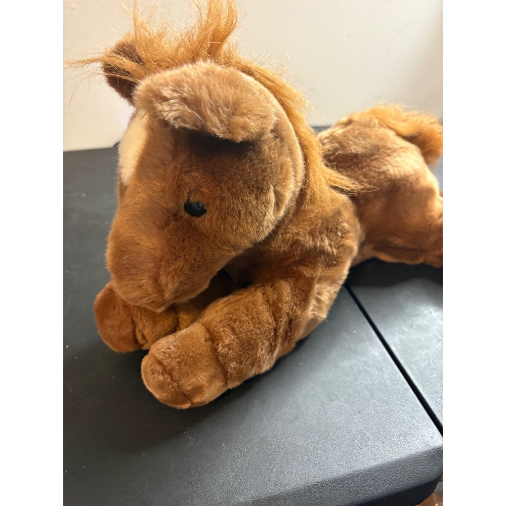 Aurora A&A Plush Horse Chestnut Brown Pony Stuffed Animal White Blaze 10 Inch